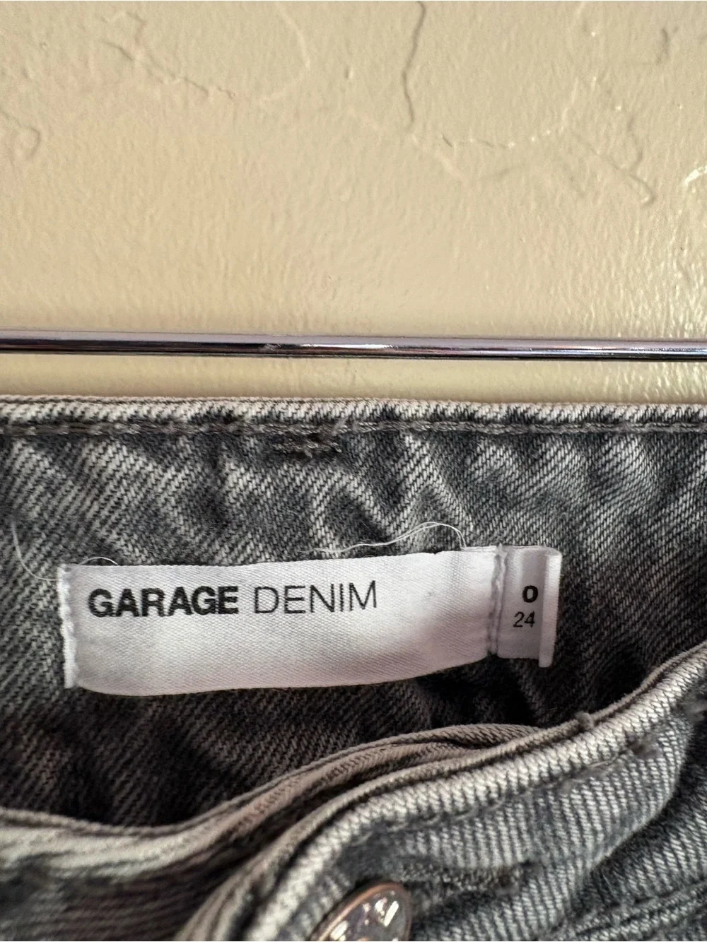 Garage Cargo Denim Jeans Grey Baggy Wide Leg Mid Rise Size 0 / 24 100% Cotton